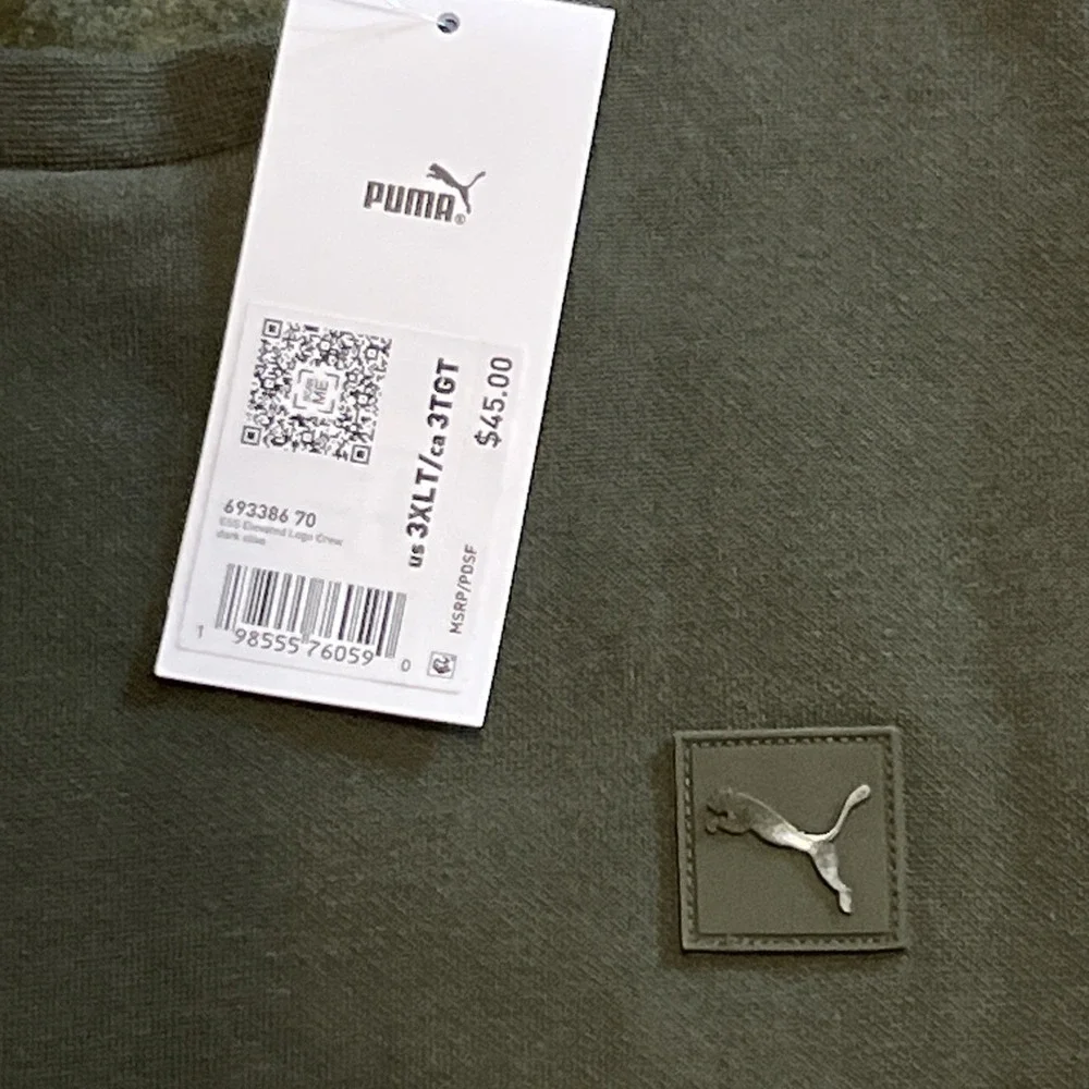 Puma Men's‎ 3XLT Green Fleece Sweatshirt Crewneck Pullover Big & Tall NWT